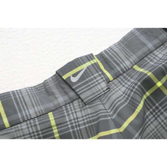 Nike Golf Shorts Dri Fit Stretch Plaid Tour Performance Flat 12" INS Mens Sz 36 - Picture 1 of 5